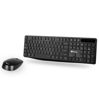 NGS Allure Kit, AZERTY, FR tastiera Mouse incluso RF Wireless Francese Nero