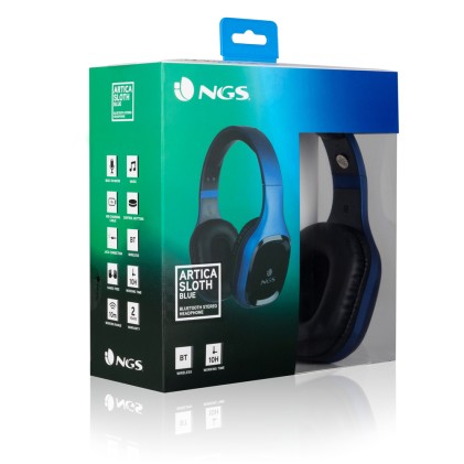 NGS Artica Sloth Auricolare Con cavo e senza cavo A Padiglione Musica e Chiamate Bluetooth Nero, Blu