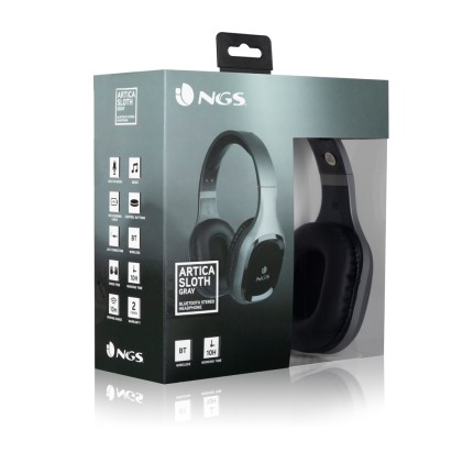 NGS Artica Sloth Auricolare Con cavo e senza cavo A Padiglione Musica e Chiamate Bluetooth Grigio