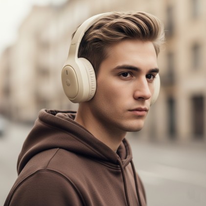 NGS Artica Tempest Beige Auricolare Con cavo e senza cavo A Padiglione Musica e Chiamate USB tipo-C Bluetooth