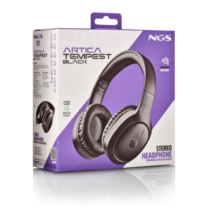 NGS Artica Tempest Black Auricolare Con cavo e senza cavo A Padiglione Musica e Chiamate USB tipo-C Bluetooth Nero