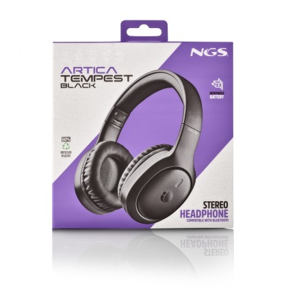 NGS Artica Tempest Black Auricolare Con cavo e senza cavo A Padiglione Musica e Chiamate USB tipo-C Bluetooth Nero