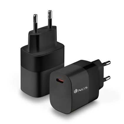 Ngs Caricatore Da Parete Ultraveloce Da 20W Usb-C Type C, Nero
