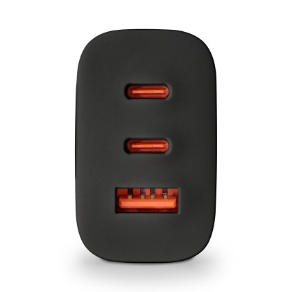 Ngs Caricatore Da Parete Ultraveloce Da 65 W Con 3 Porte: 2 Usb-C + Usb-A