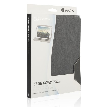 NGS Club Gray Plus 25,4 cm (10") Custodia a libro Grigio