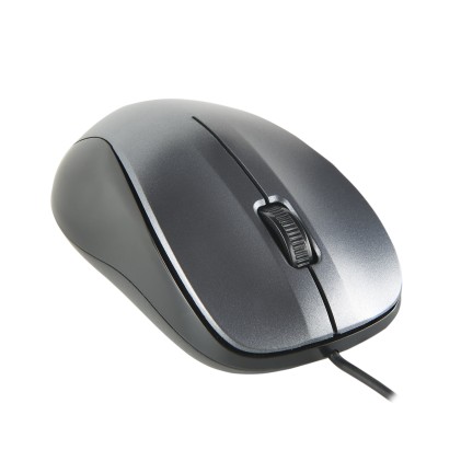 NGS Crew Mouse USB 1200 dpi - 3 pulsanti - Uso ambidestro - Cavo da 1,30 m - Grigio/Nero