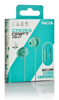 NGS CROSS DRIFT MINT Auricolare Cablato In-ear Musica e Chiamate Colore menta