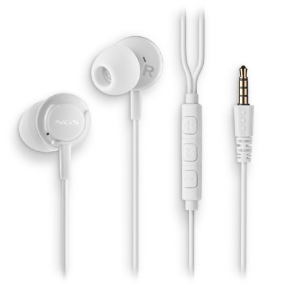 NGS CROSS DRIFT WHITE Auricolare Cablato In-ear Musica e Chiamate Bianco