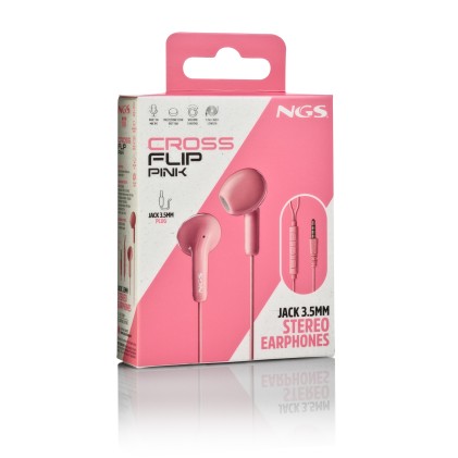 NGS CROSS FLIP Auricolare Cablato In-ear Musica e Chiamate Rosa