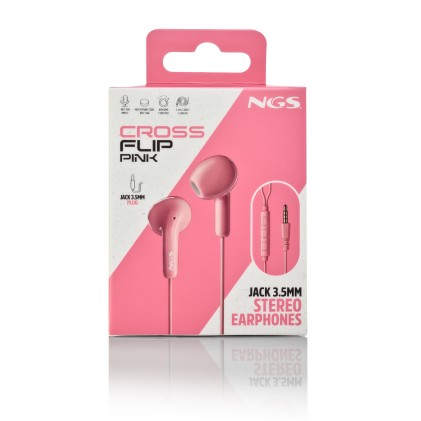 NGS CROSS FLIP Auricolare Cablato In-ear Musica e Chiamate Rosa