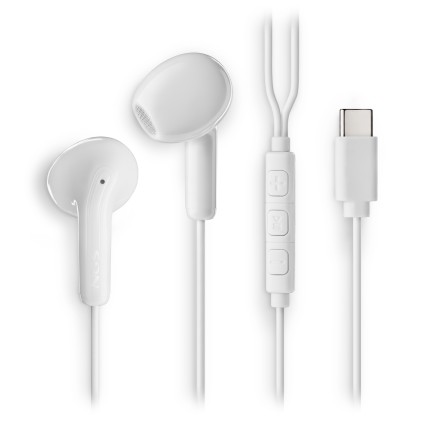 NGS CROSS GLIDE Auricolare Cablato In-ear Musica e Chiamate USB tipo-C Bianco