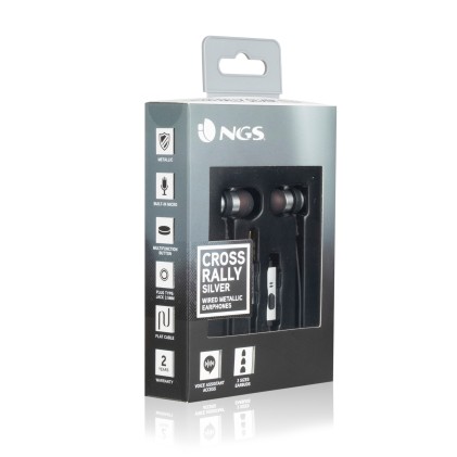 NGS Cross Rally Auricolare Cablato In-ear Musica e Chiamate Argento