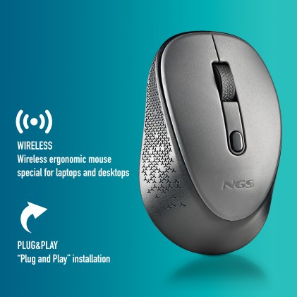 NGS DEW mouse Ambidestro RF Wireless Ottico 1600 DPI