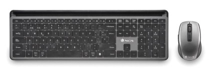 NGS ECLIPSE tastiera Mouse incluso Casa/ufficio RF senza fili + Bluetooth QWERTY Inglese Grigio