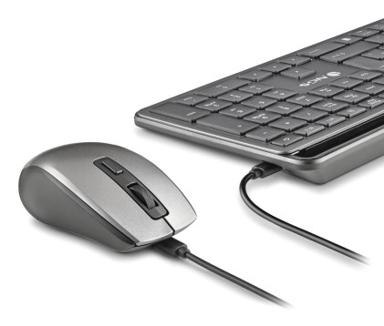 NGS ECLIPSE tastiera Mouse incluso Casa/ufficio RF senza fili + Bluetooth QWERTY Inglese Grigio