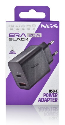NGS ERA 20W BLACK Universale Nero AC Ricarica rapida Interno