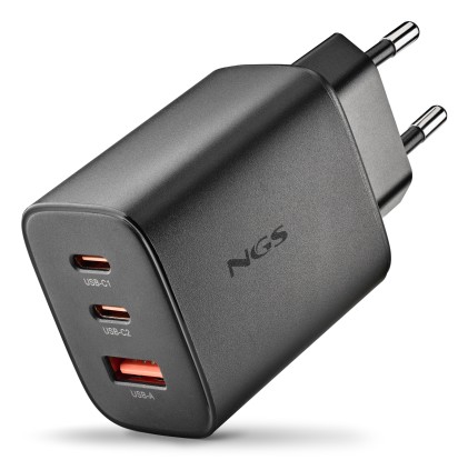 Ngs Era 65W: Caricatore Gan Da Parete Universale Da 65W Con 3 Porte: 2X Usb-C + Usb-A