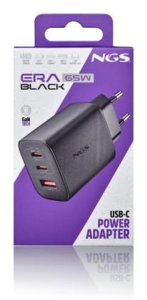 Ngs Era 65W: Caricatore Gan Da Parete Universale Da 65W Con 3 Porte: 2X Usb-C + Usb-A