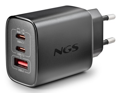 Ngs Era 65W: Caricatore Gan Da Parete Universale Da 65W Con 3 Porte: 2X Usb-C + Usb-A
