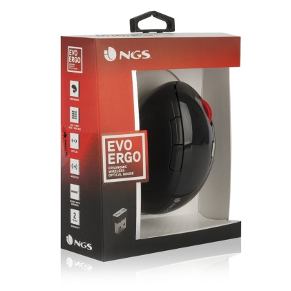 Ngs Mouse Wireless Ergonomico Lucido