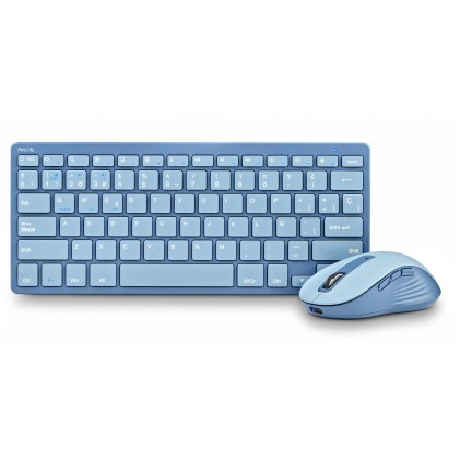 NGS FANTASY (QUERTY, ES) tastiera Mouse incluso Universale RF senza fili + Bluetooth QWERTY Spagnolo Blu