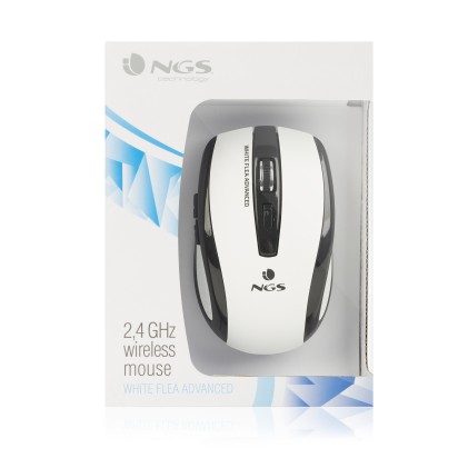 NGS White Flea Advanced mouse Mano destra RF Wireless Ottico 1600 DPI