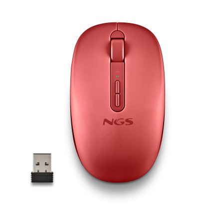 NGS FOG DUAL RED mouse Universale Ambidestro RF senza fili + Bluetooth 1600 DPI