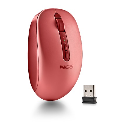 NGS FOG DUAL RED mouse Universale Ambidestro RF senza fili + Bluetooth 1600 DPI