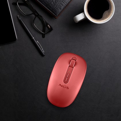 NGS FOG DUAL RED mouse Universale Ambidestro RF senza fili + Bluetooth 1600 DPI