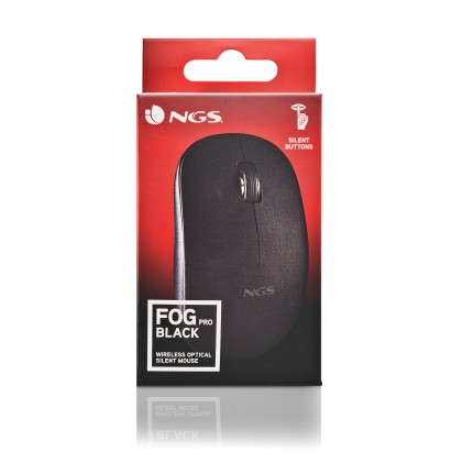 Ngs Mouse Wireless 2.4 Ghz,Con Rotella, Silenzioso, Usb Nano, Nero