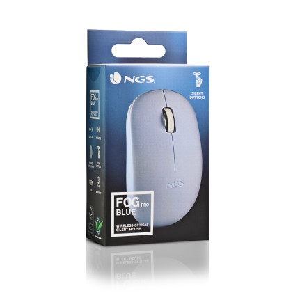 Ngs Mouse Wireless 2.4 Ghz,Con Rotella, Silenzioso, Usb Nano, Azzurro