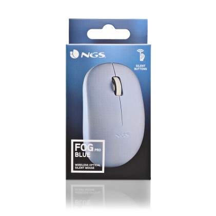 Ngs Mouse Wireless 2.4 Ghz,Con Rotella, Silenzioso, Usb Nano, Azzurro