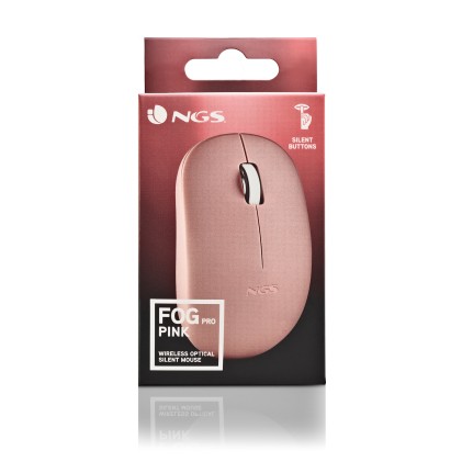 Ngs Mouse Wireless 2.4 Ghz,Con Rotella, Silenzioso, Usb Nano, Rosa