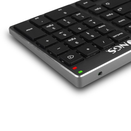 NGS FORTUNE-BT, QWERTY, PT tastiera Universale Bluetooth layout Portoghese Nero, Argento