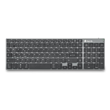 NGS FORTUNE-BT, AZERTY, FR tastiera Universale Bluetooth Francese Nero, Argento