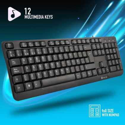 NGS FunkyV3, QWERTY, ES tastiera USB Spagnolo Nero