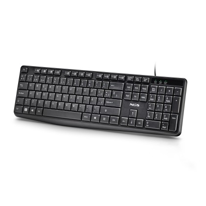 NGS FUNKY V4 (QUERTY, ES) tastiera Casa/ufficio USB QWERTY Spagnolo Nero