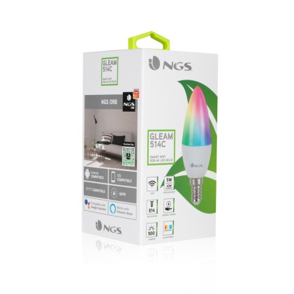 NGS GLEAM 514C Lampadina intelligente 5 W Bianco Wi-Fi