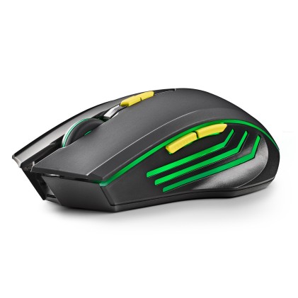 Ngs Mouse Gaming Wireless, Luce Led Arcobaleno, Ergonomico, Ultraleggero, 7 Pulsanti, Usb C