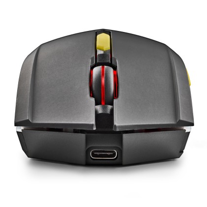 Ngs Mouse Gaming Wireless, Luce Led Arcobaleno, Ergonomico, Ultraleggero, 7 Pulsanti, Usb C