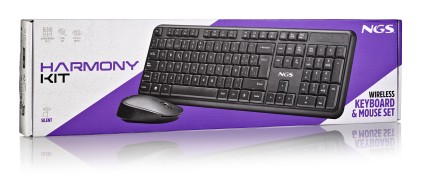 NGS HARMONY KIT (QUERTY, ES) tastiera Mouse incluso Universale RF Wireless QWERTY Spagnolo Nero