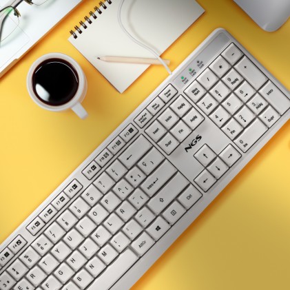 NGS HERITAGE tastiera Universale USB QWERTY Spagnolo Bianco