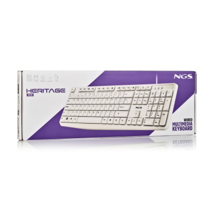 NGS HERITAGE tastiera Universale USB QWERTY Spagnolo Bianco