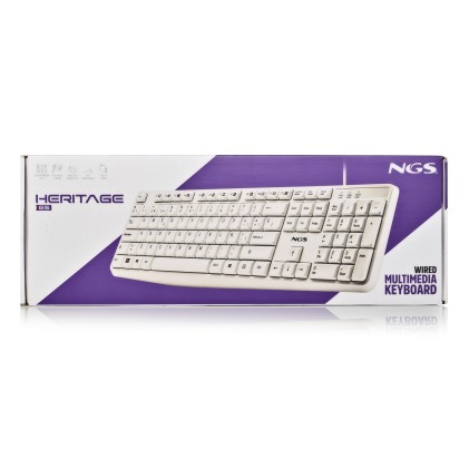 NGS HERITAGE tastiera Universale USB QWERTY Spagnolo Bianco