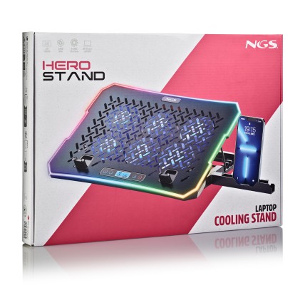 NGS HERO STAND base di raffreddamento per laptop 39,6 cm (15.6") 2400 Giri/min Nero
