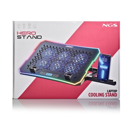NGS HERO STAND base di raffreddamento per laptop 39,6 cm (15.6") 2400 Giri/min Nero