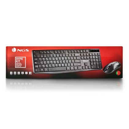 NGS HYPE KIT, QWERTY, PT tastiera Mouse incluso Bluetooth Portoghese Nero