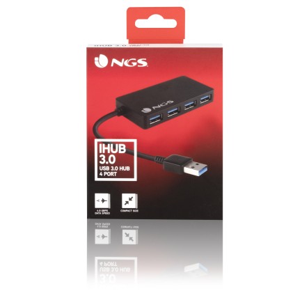 NGS iHub 3.0 USB 3.2 Gen 1 (3.1 Gen 1) Type-A 5000 Mbit/s Nero