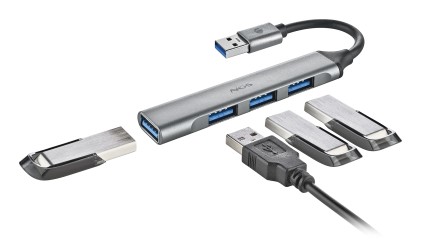 NGS IHUB4 MICRO USB 3.2 Gen 1 (3.1 Gen 1) Type-A 5000 Mbit/s Argento