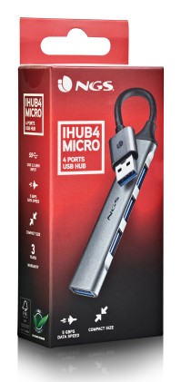 NGS IHUB4 MICRO USB 3.2 Gen 1 (3.1 Gen 1) Type-A 5000 Mbit/s Argento
